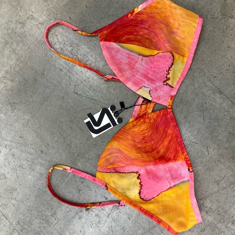 Vibrant Pink and Orange Bikini Top NWT